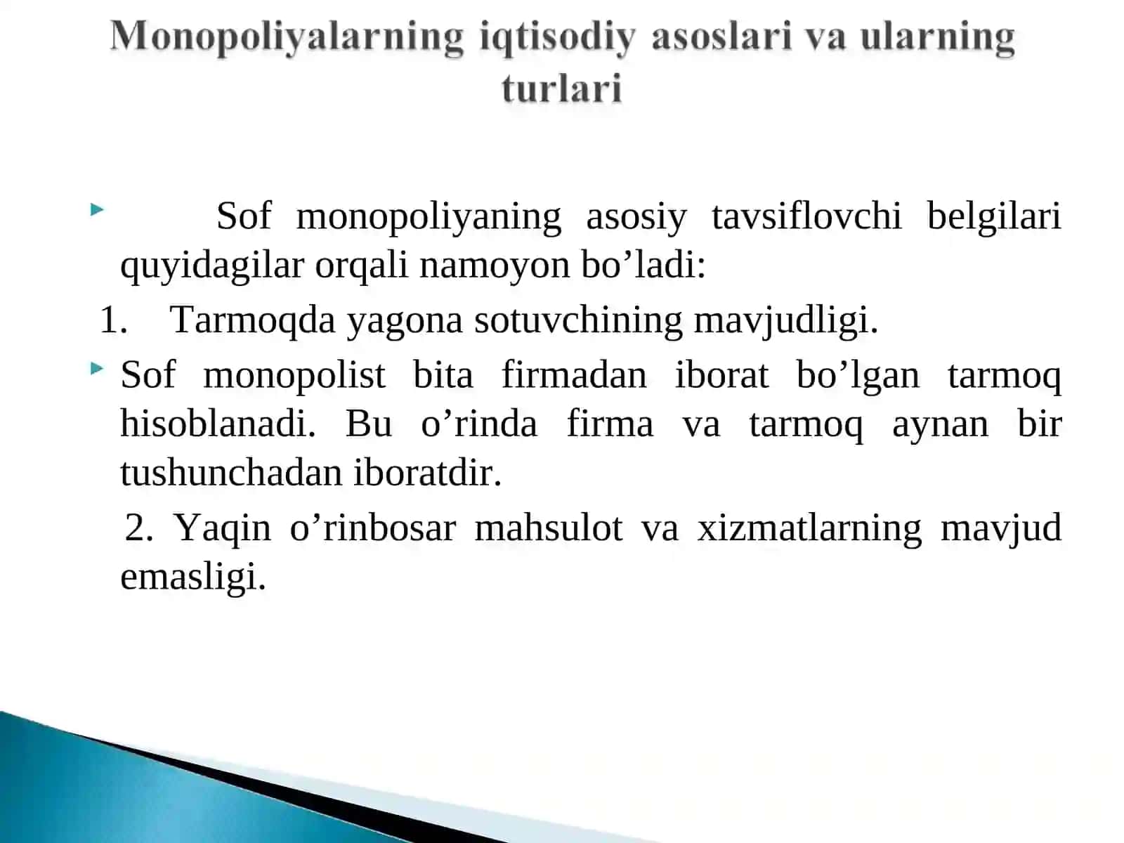 Monopol hukmronlik tog’risida tushuncha 4