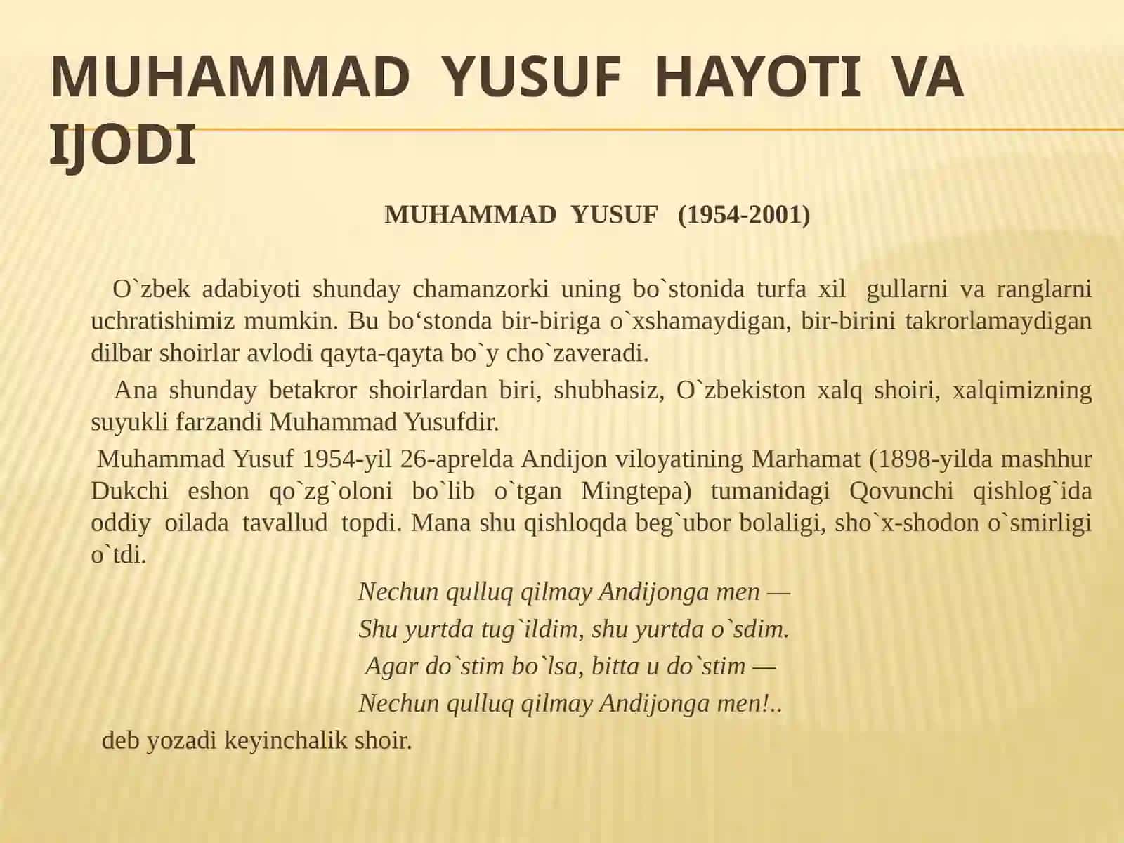 Muhammad Yusuf hayoti va ijodi 4
