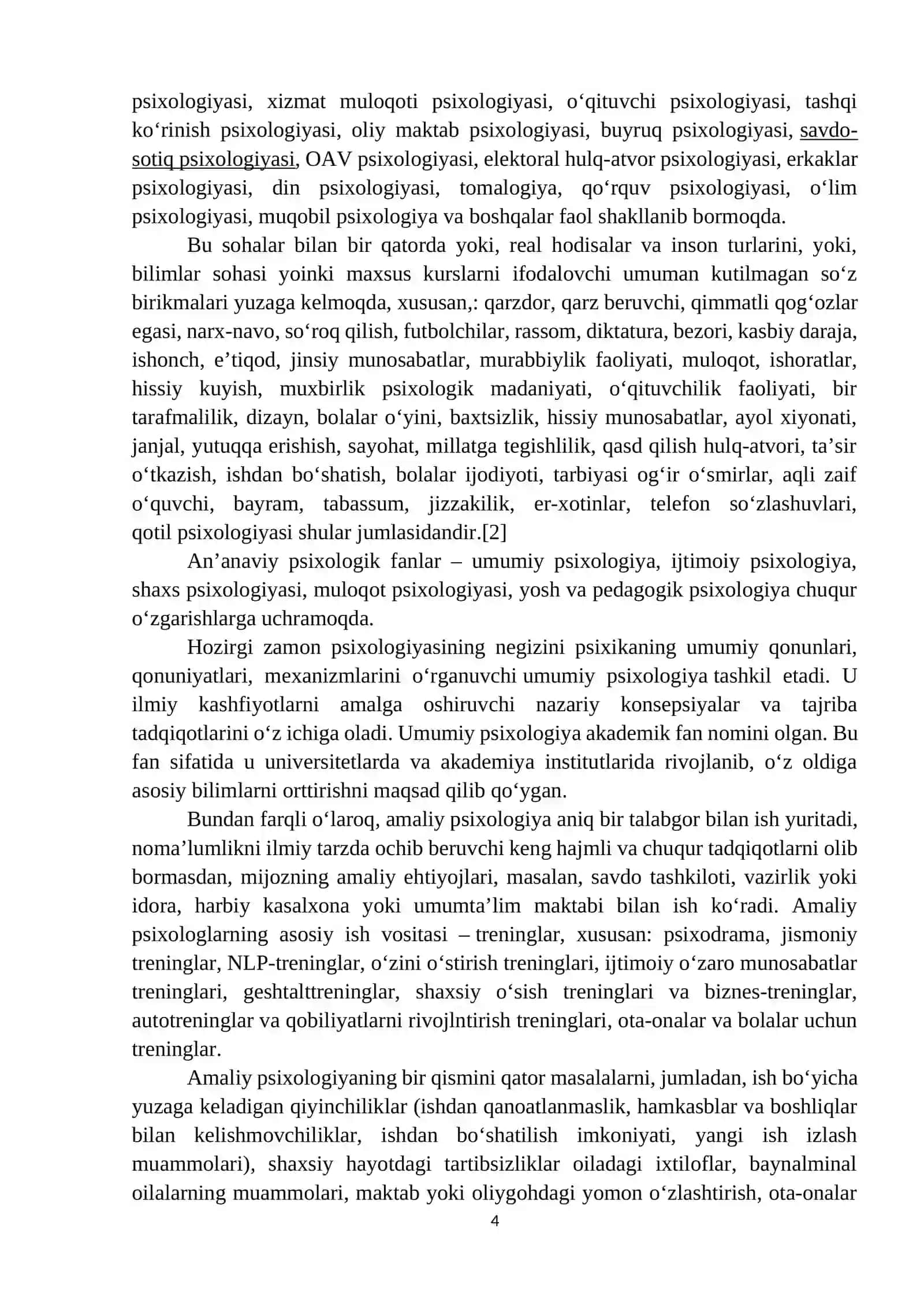 Zamonaviy psixologiyaning yangi yo’nalishlari 4