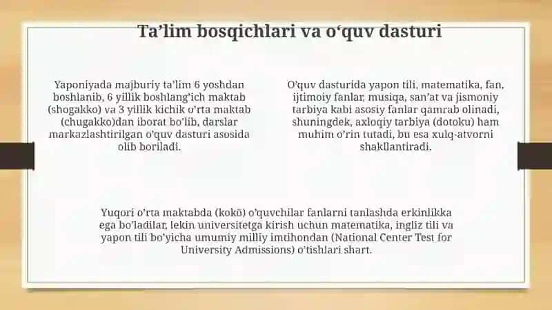 Yaponiya ta'lim tizimi 4