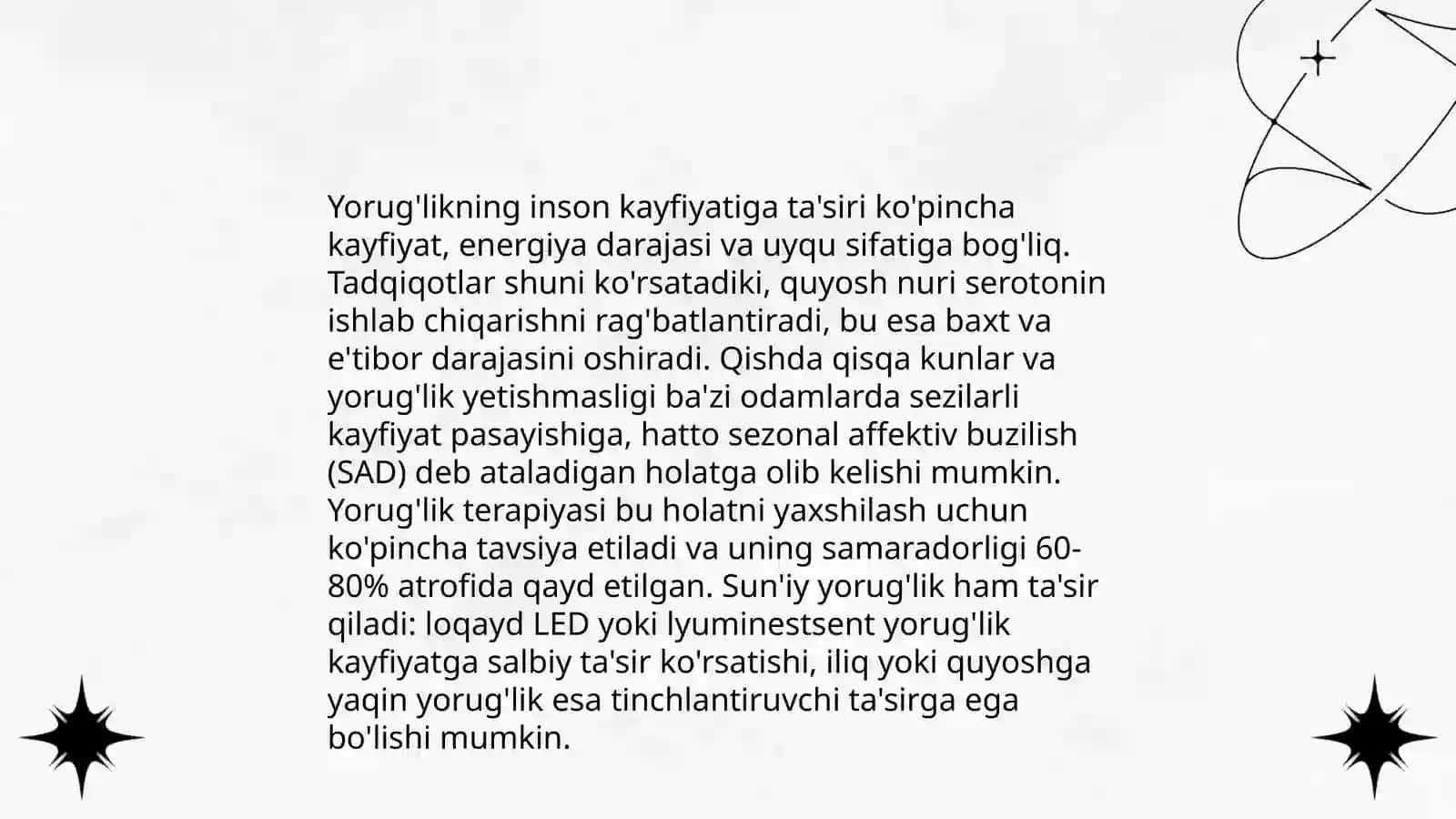 Yorug'likning tasiri 4