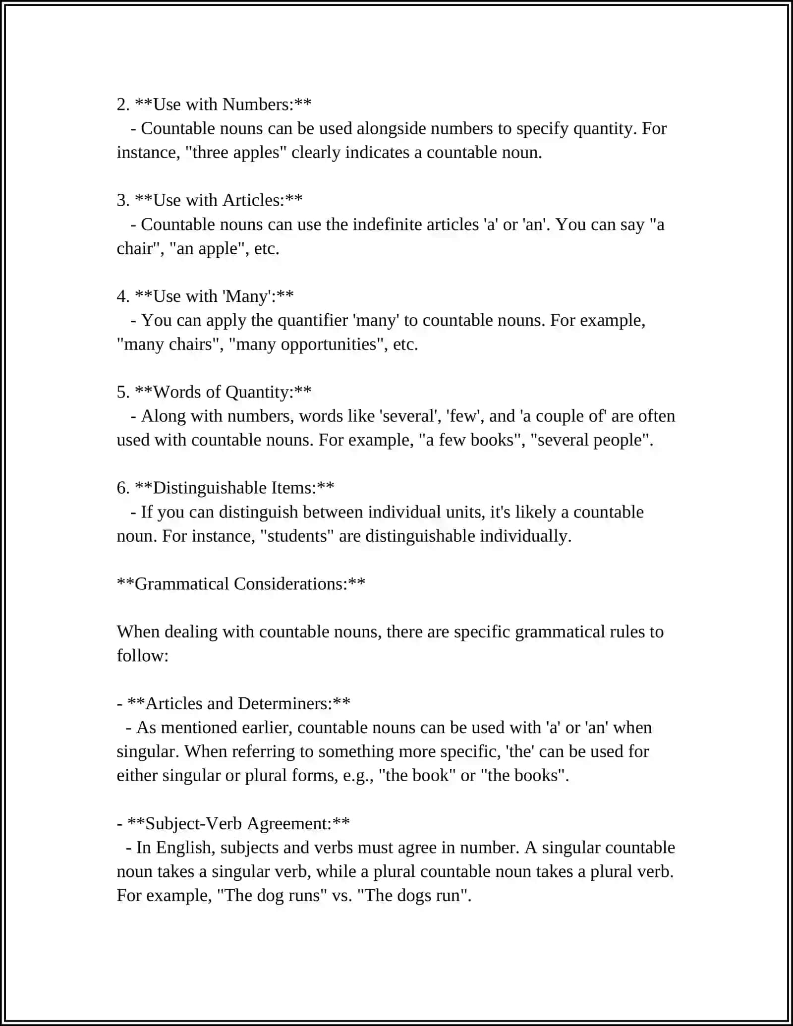 COUNTABLE AND UNCOUNTABLE NOUNS 4