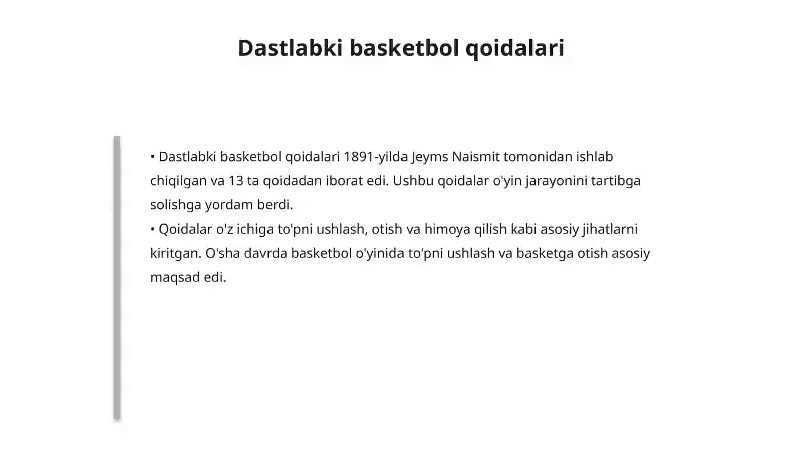 Basketbol õyinining kelib chiqichi va rivojlanish tarixi 4