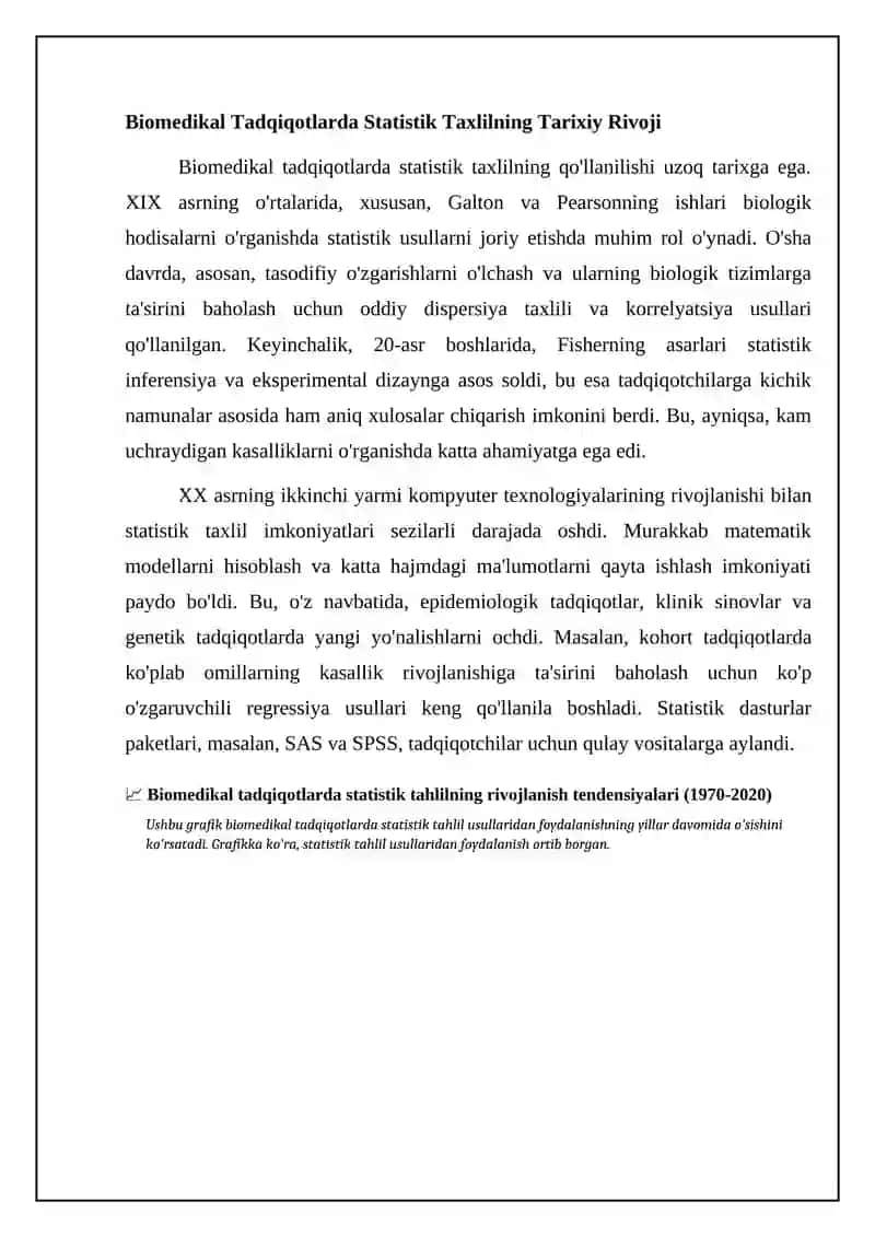Tibbiy biologik tadqiqotning statistik maʼlumotlar natijalarini qayta ishlash imkoniyati 4