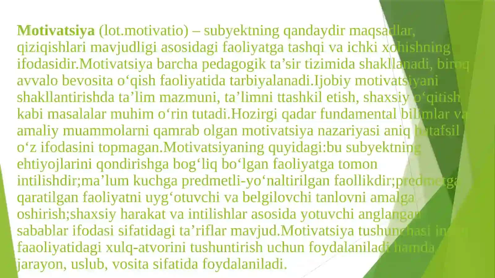 Motivatsiyani o‘rganishga oid asosiy yondashishlar 4