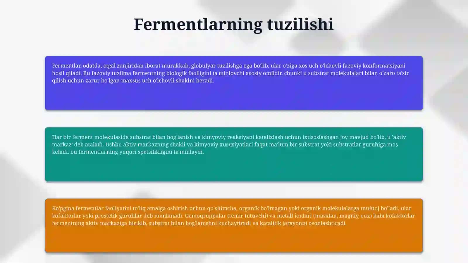 Fermentlar va ularning turlari. 4