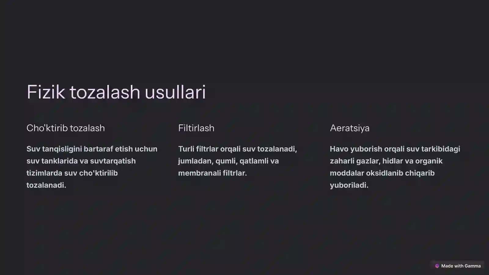 Ichimlik suvini yaxshilash usullarining gigiyenik tavsifnomasi 4