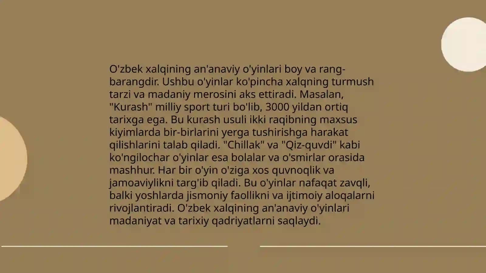 Milliy va harakatli o’yinlar 4