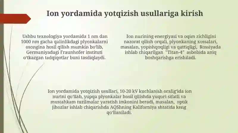 Yupqa plenkalar olish texnologiyasi 4