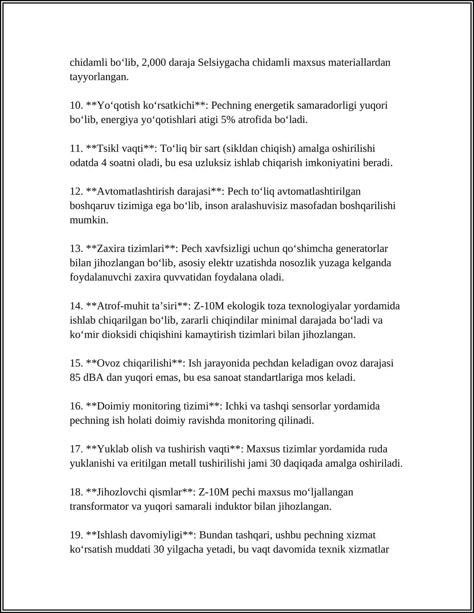 Z-10M MARKALI ZAMONAVIY RUDNOTERMIK PECHI 4