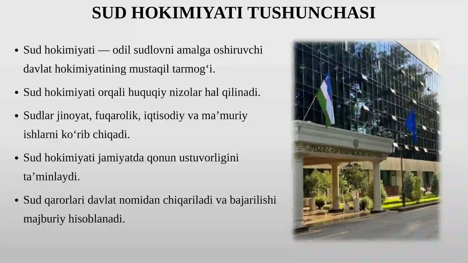 Sud—Davlathokimiyatining mustaqil tarmoq‘i 4