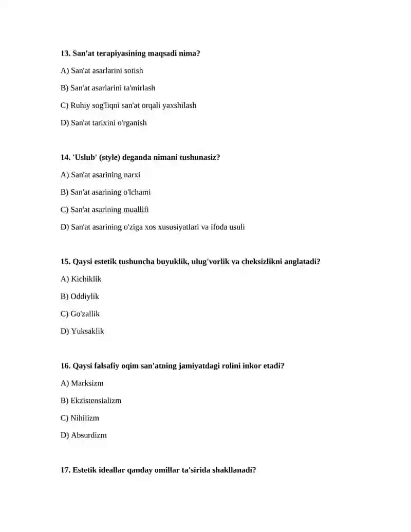 Nafosat falsafasi estetika 4
