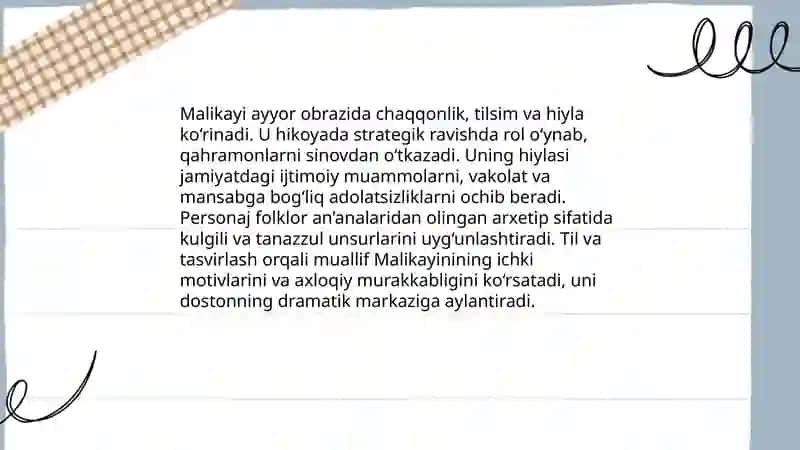 Kuntug'mish va Malikayi ayyor dostoni 4