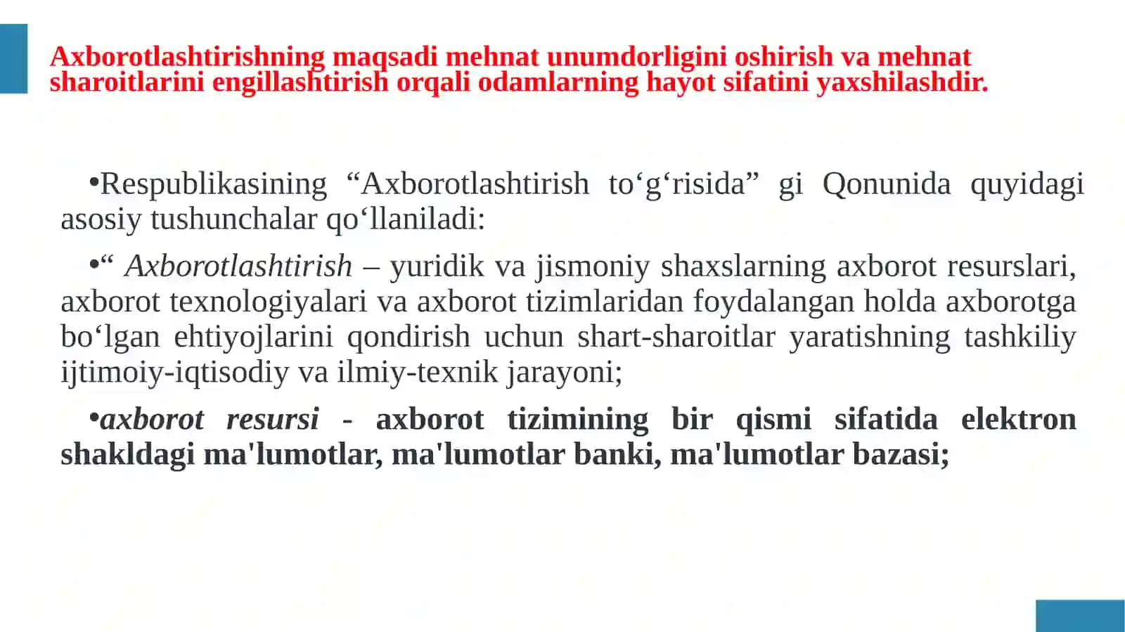 Axborot texnologiyalari turkumlanishi 4