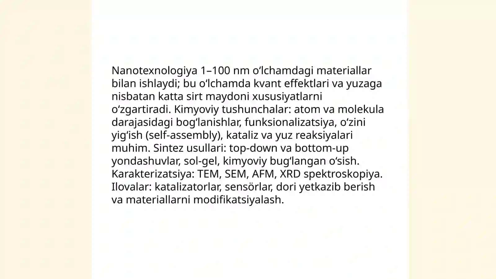 Kimyoda nanotexnologiyalarning rivojlanishi 4
