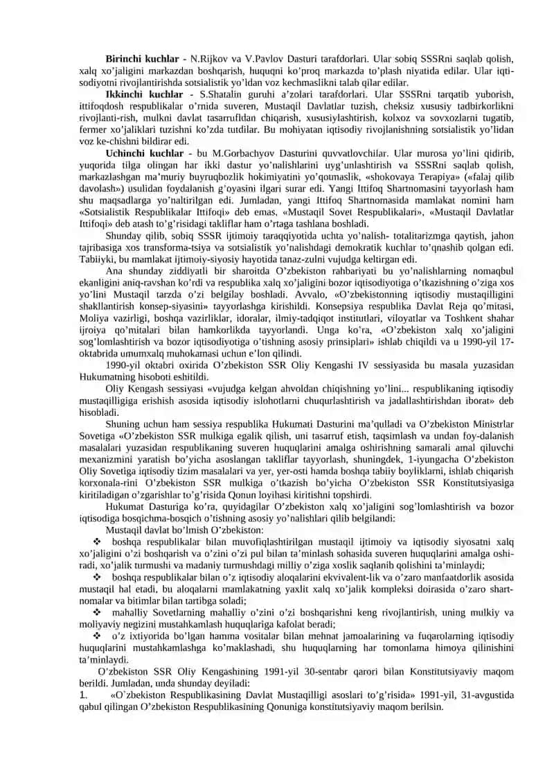 MUSTAQIL O’ZBEKISTON RESPUBLIKASINING TASHKIL TOPISHI VA UNING TARIXIY AHAMIYATI 4