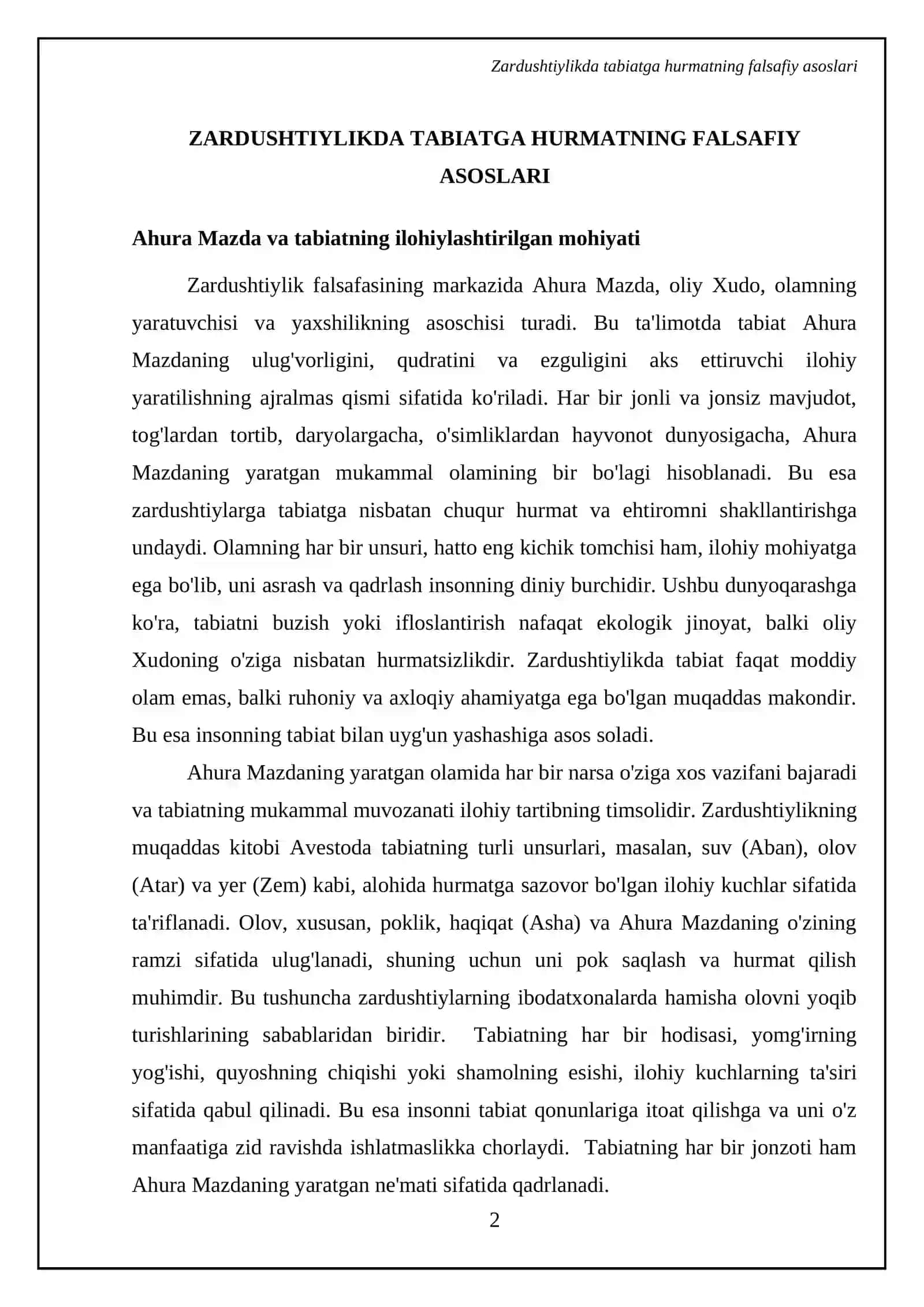 Zardushtiylikda tabiatning ulugʻlanishi 4