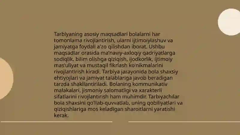Tarbiya jarayonining mohiyati va mazmuni 4
