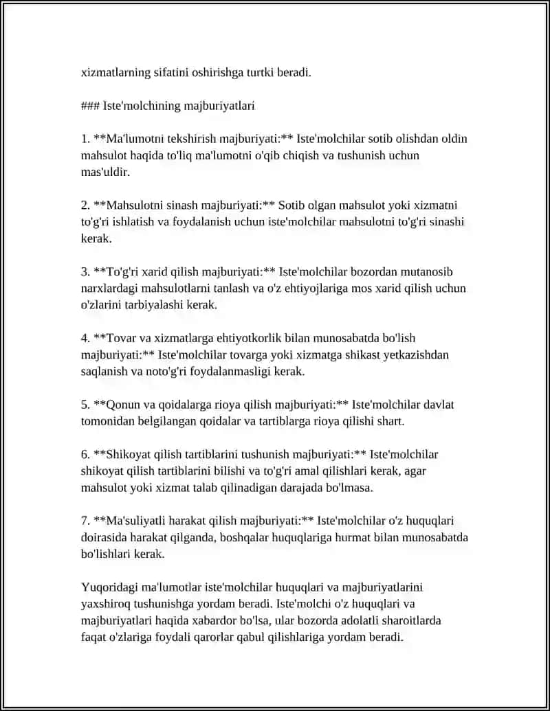 ISTE'MOLCHI VA TA'MINOTCHINING ORTIQCHA FOYDASI 4