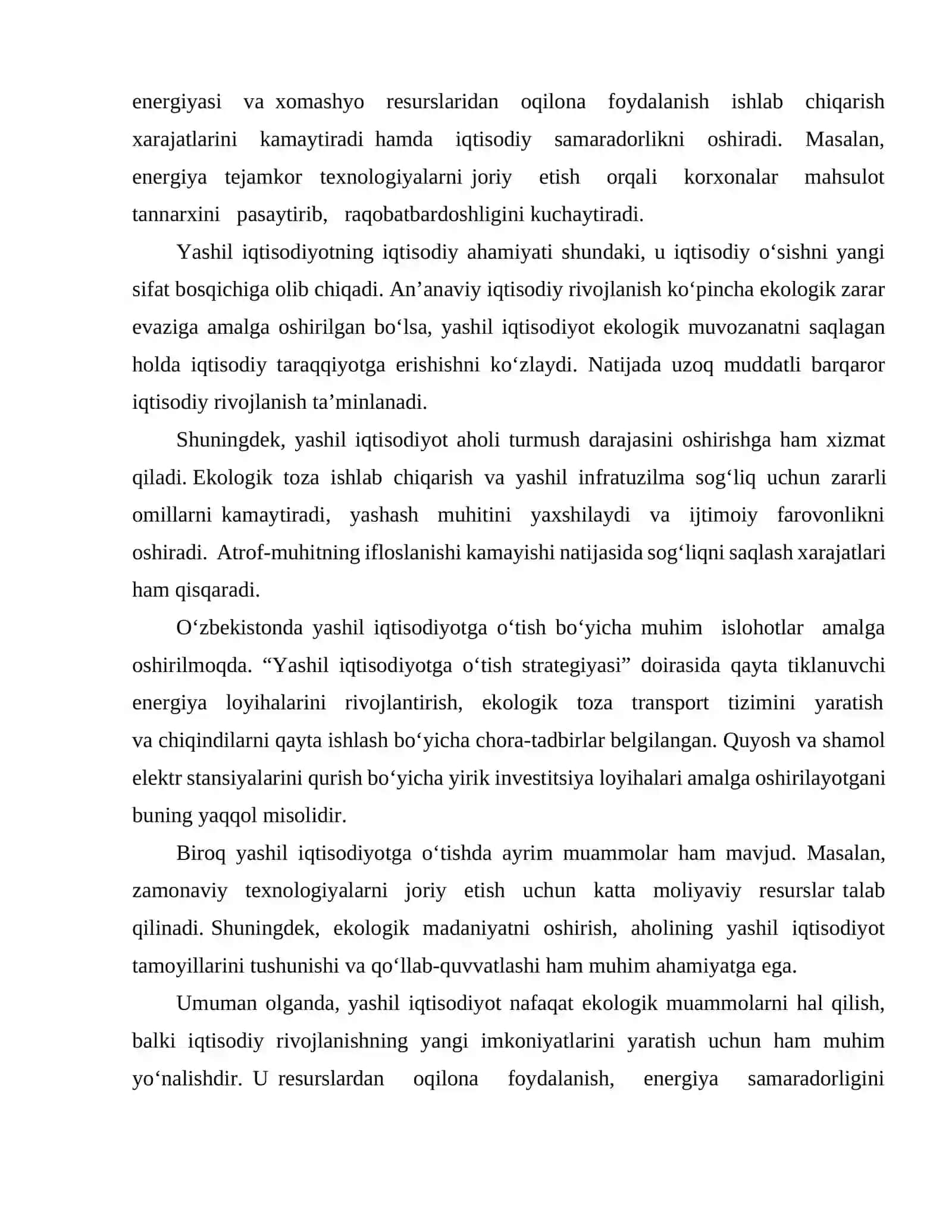 YASHIL IQTISODIYOT – BARQAROR RIVOJLANISHNING YANGI MODELI 4