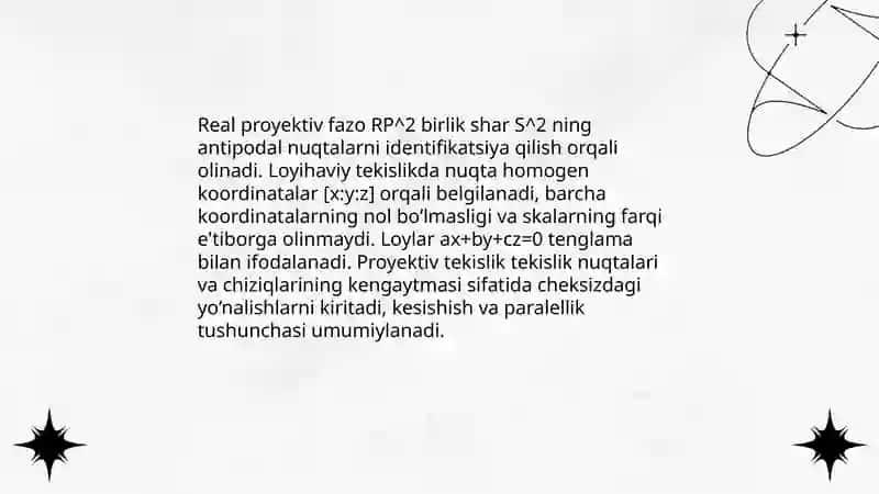 Proyektiv fazo modellari 4