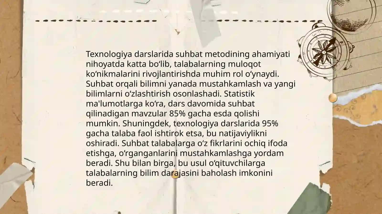 Texnologiya darslarida suhbat metodi 4