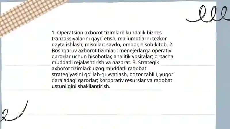 Axborot tizimlarining tasnifi 4
