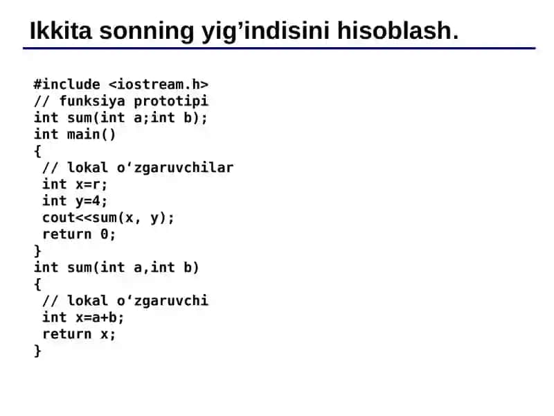 C++ tilida lokal va global obyektlar 4