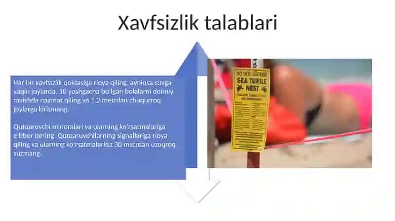 Plyaj faoliyati uchun zarur talablar 4