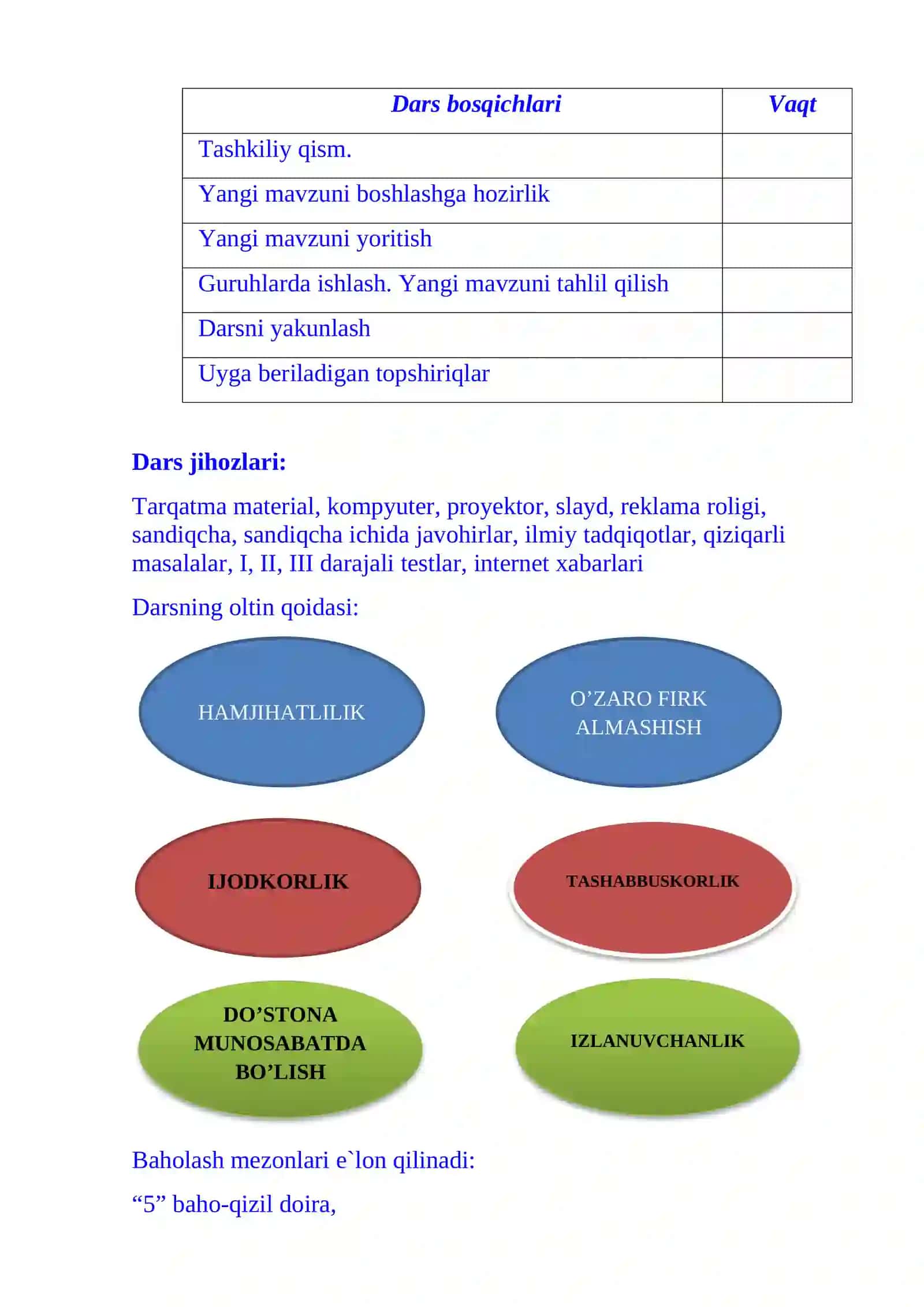 2-sinf matematika fanidan Shakllarning hajmi dars ishlanma 4