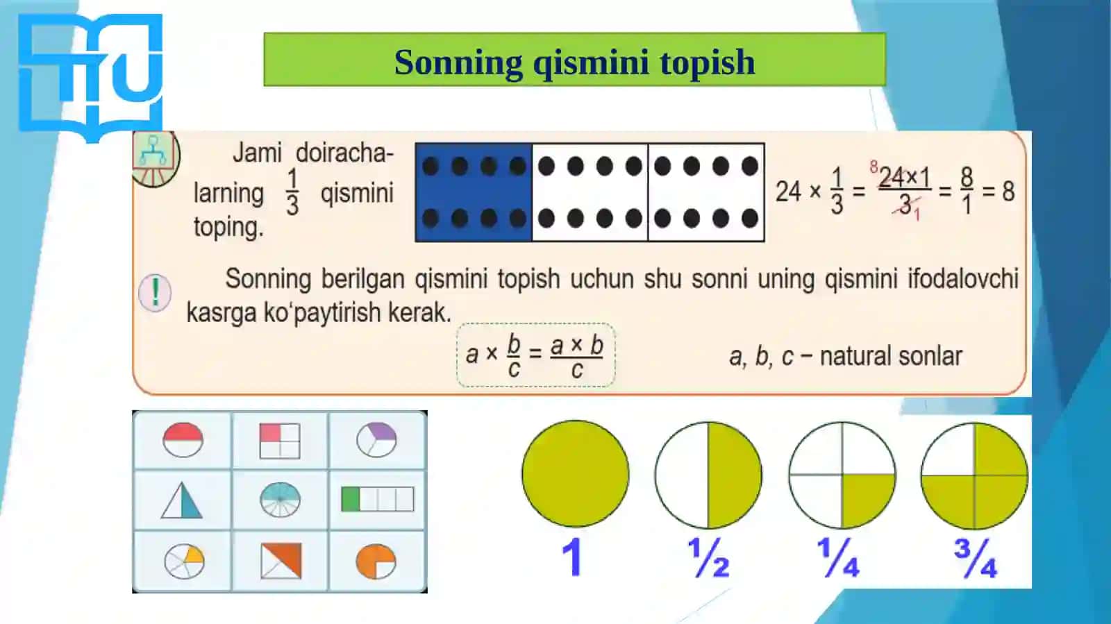 Sonning qismini topish. Foizlar 4