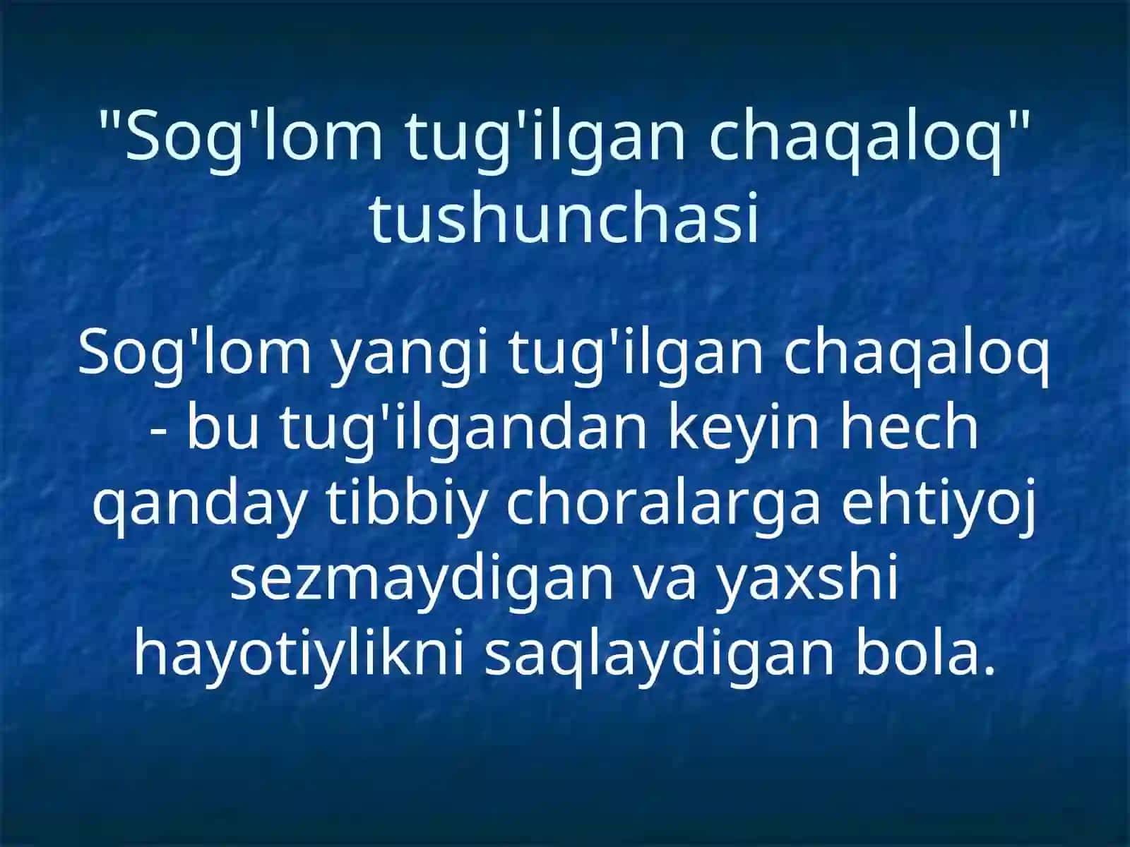 Neonatologiya bilimlari mashg'uloti 4