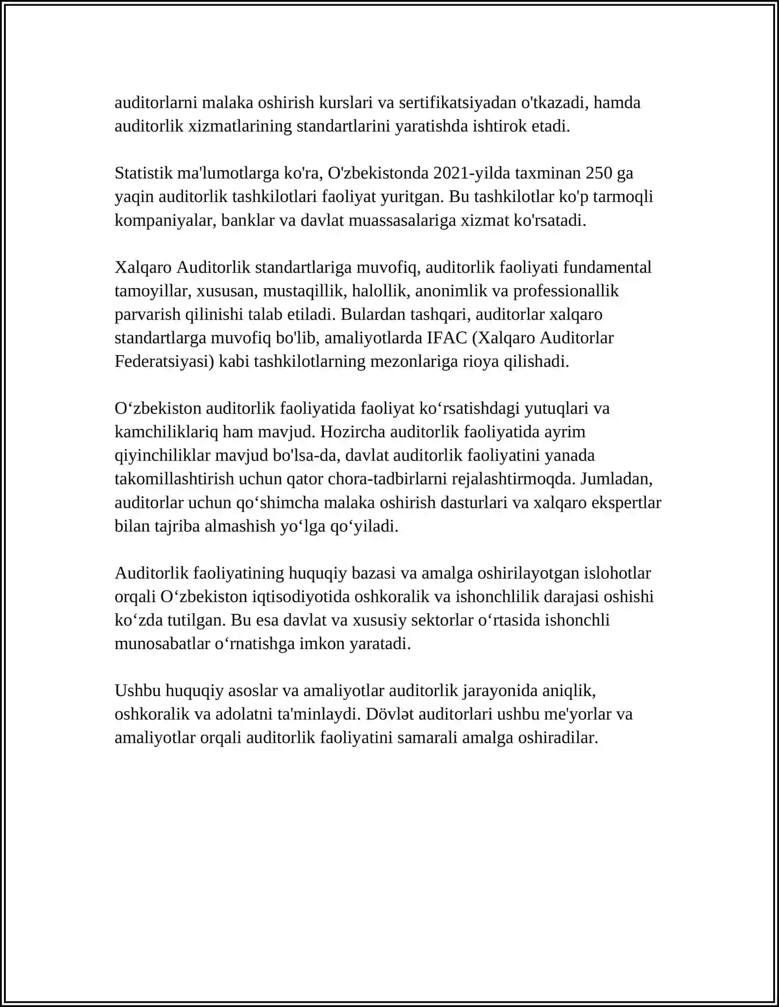 AUDITORLIK TANLASH VA UNI QÒLLASH TARTIBI 4