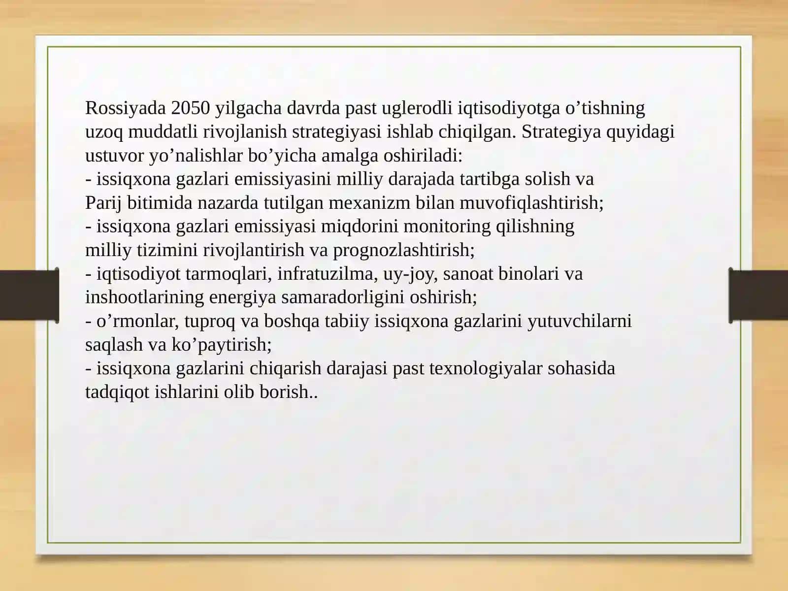 MDH mamlakatlarining "yashil iqtisodiyot" tizimi 4