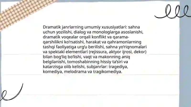 Lirik va dramatik turning janrlari 4