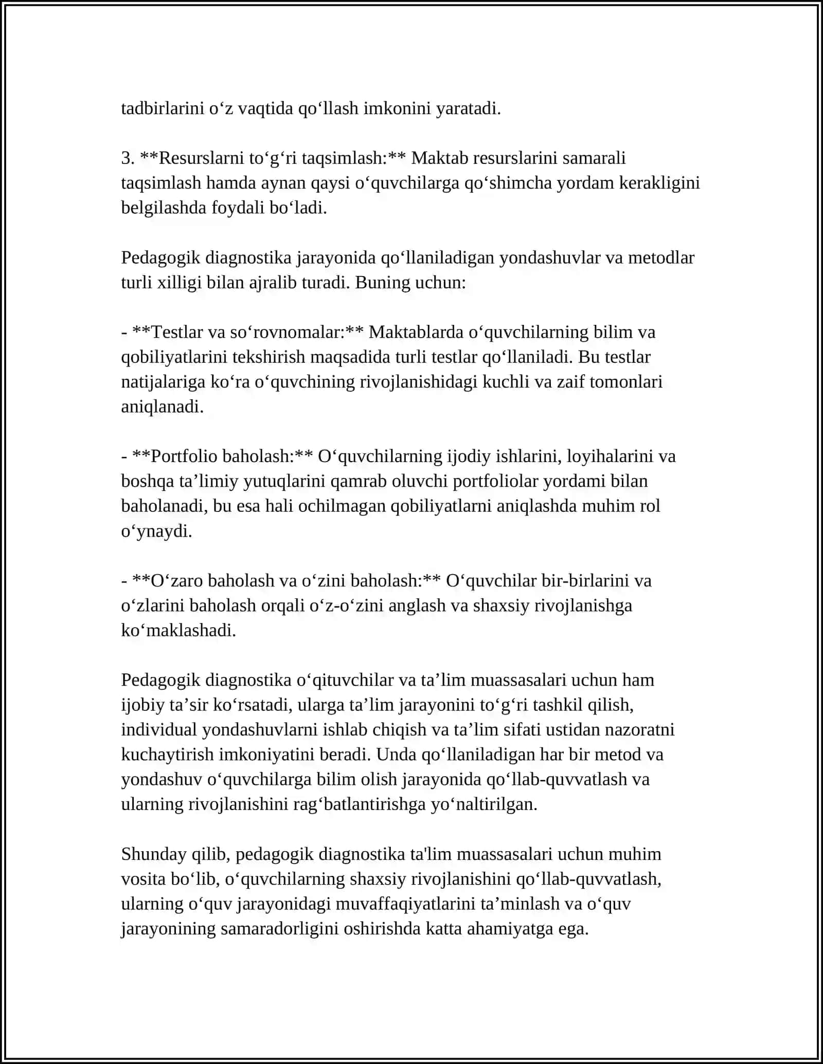 PEDAGOGIK DIAGNOSTIKA VA PEDAGOGIK KAREKSIYA 4