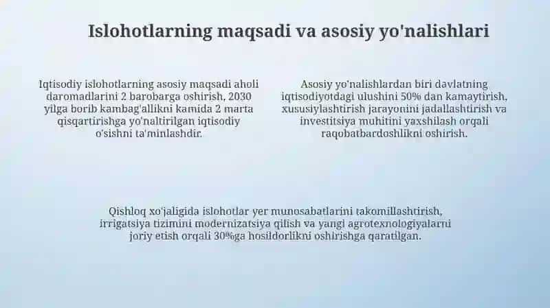 Iqtisodiy islohotlar davr talabi 4