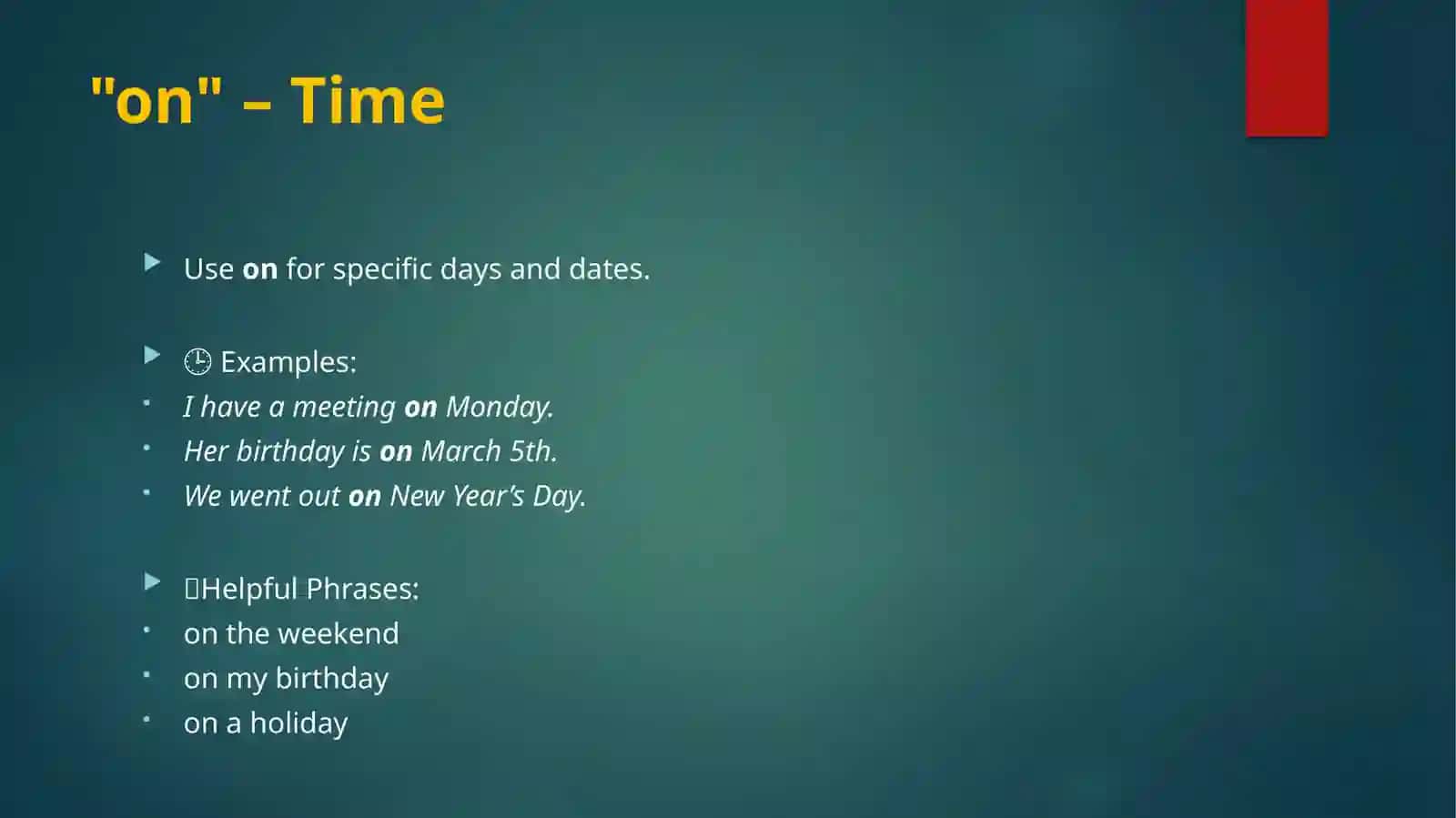 Prepositions of Time and Place 4