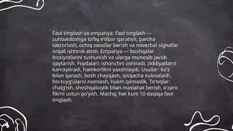 Ijtimoiy muloqot ko'nikmalari 4