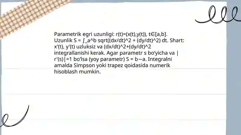 Egri chiziq uzunligi 4