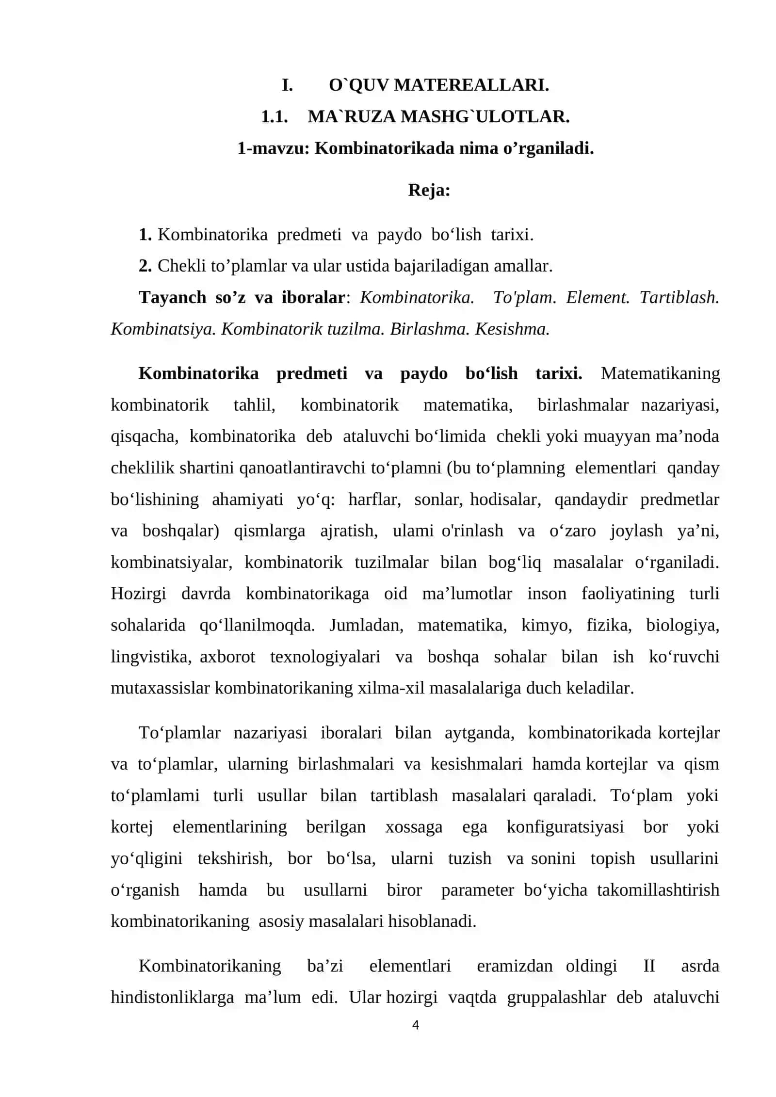 Kombinatorika asoslari 4