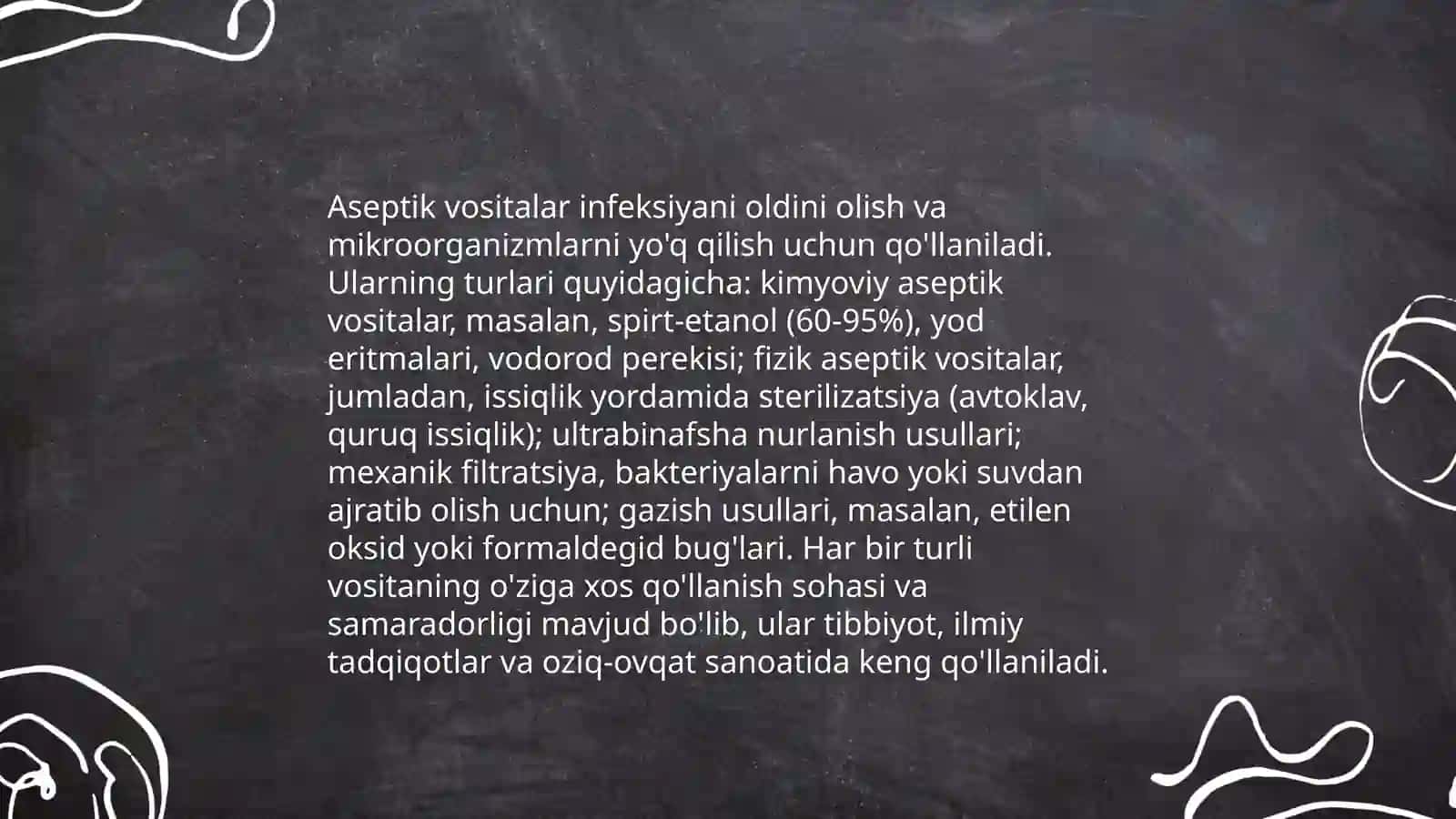 Zamonaviy aseptikaning vositalari va usullari 4