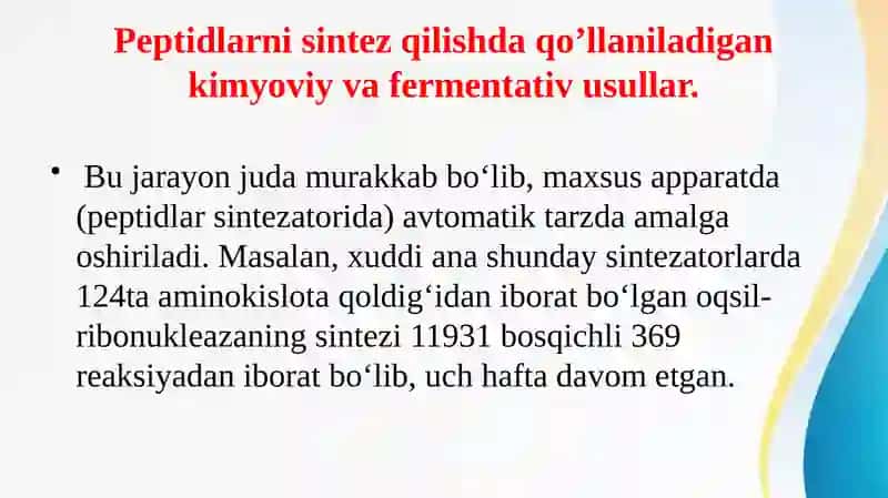 Peptidlarning kimyoviy sintezi 4