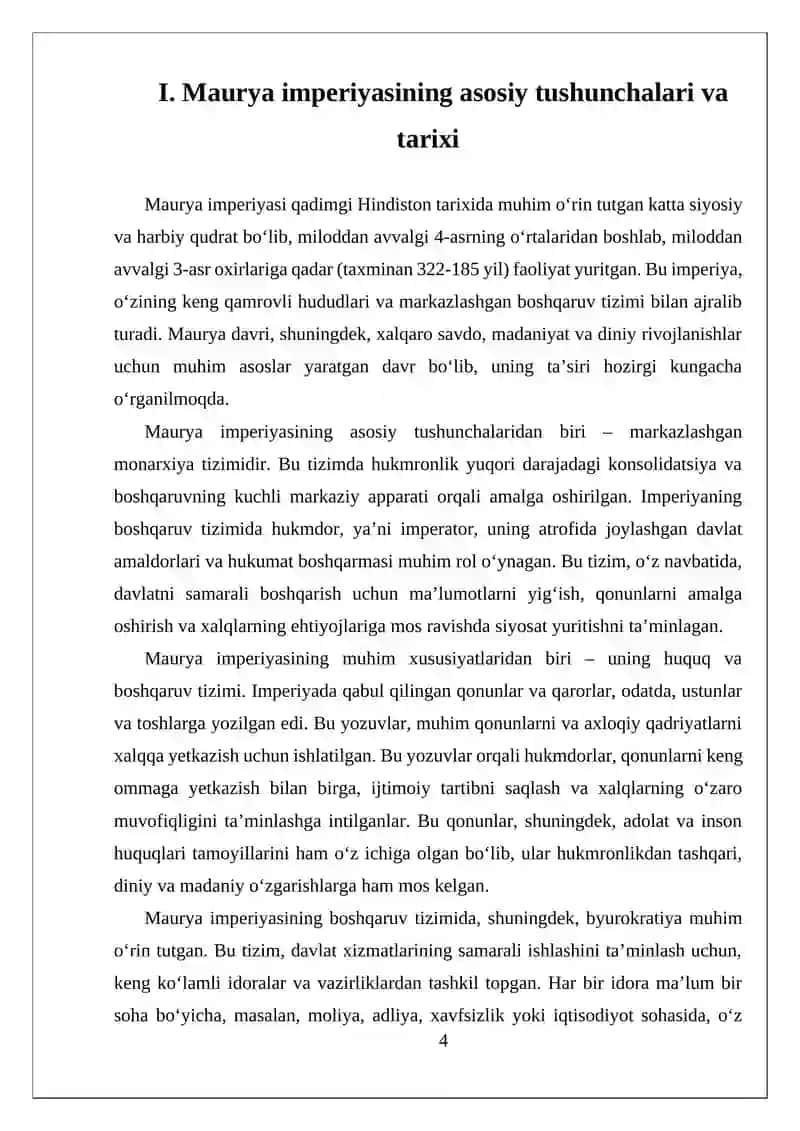 MAURYA IMPERIYASI REFERAT 4