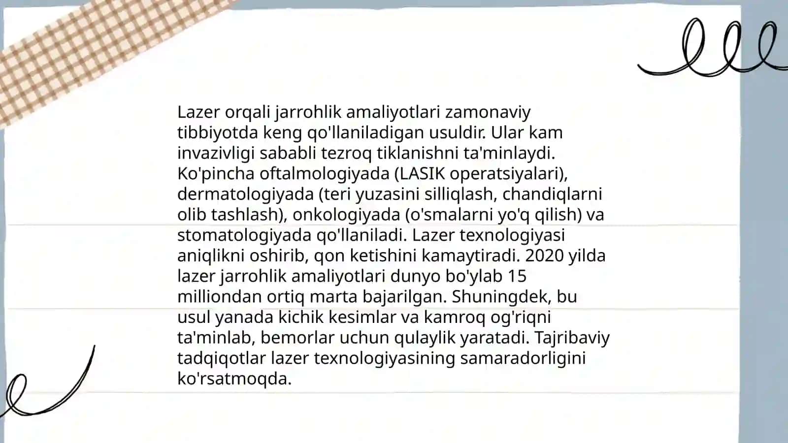 Lazerning tibbiyotda qollanishi 4