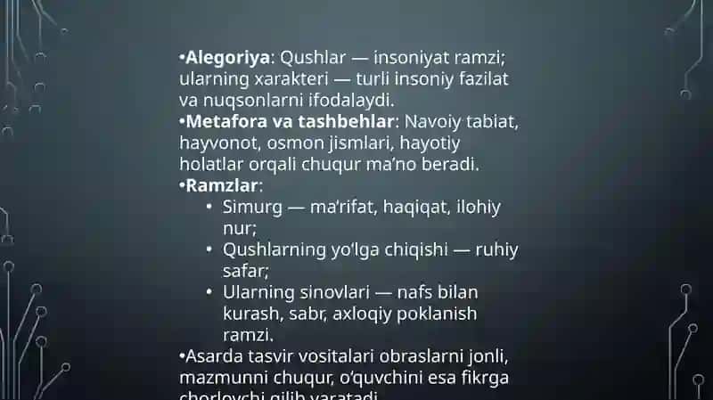 “Lison ut-tayr” DA navoiyning badiiy-uslubiy mahorati500 4