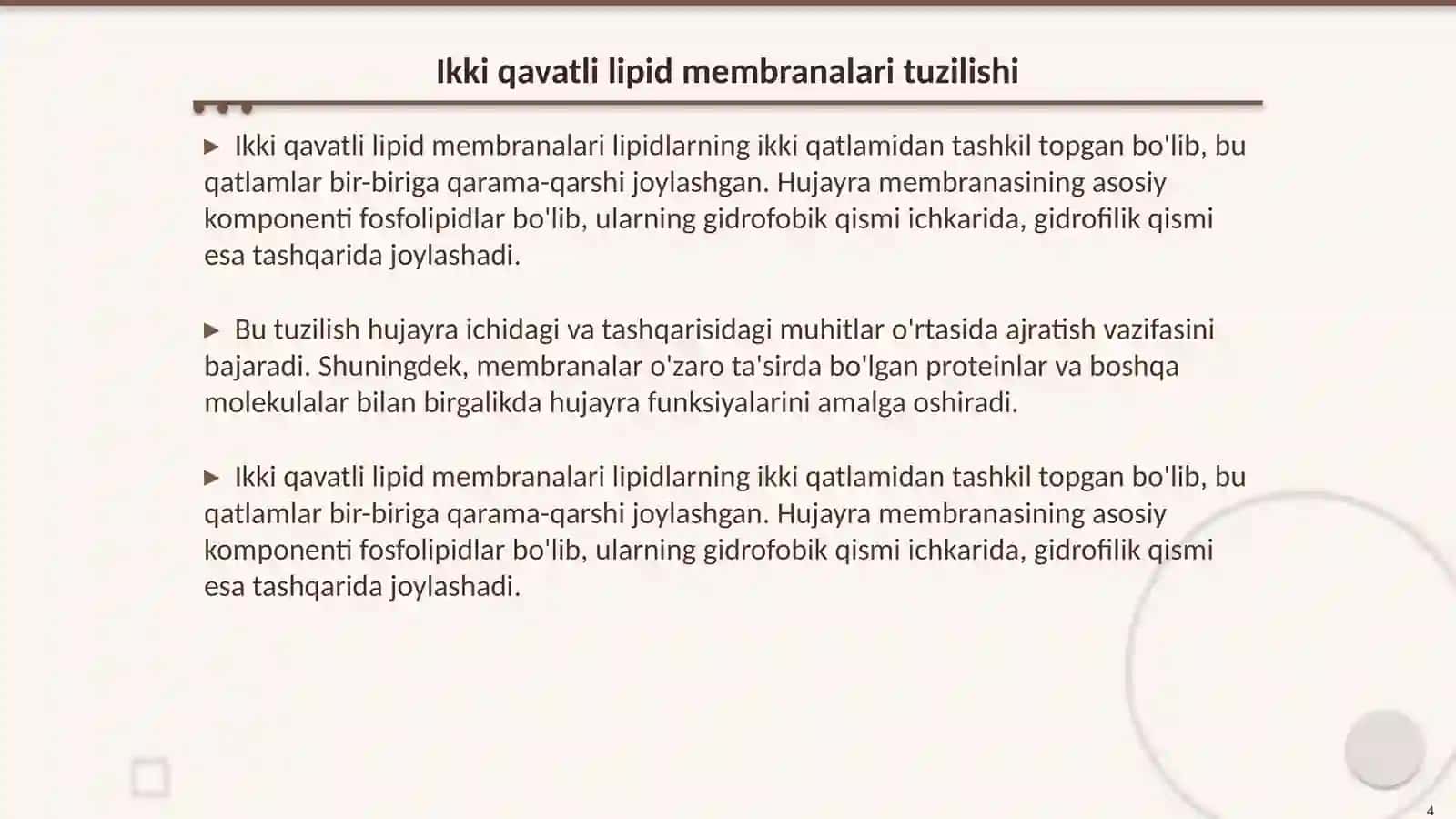Ikki qavatli lipid membranalari 4