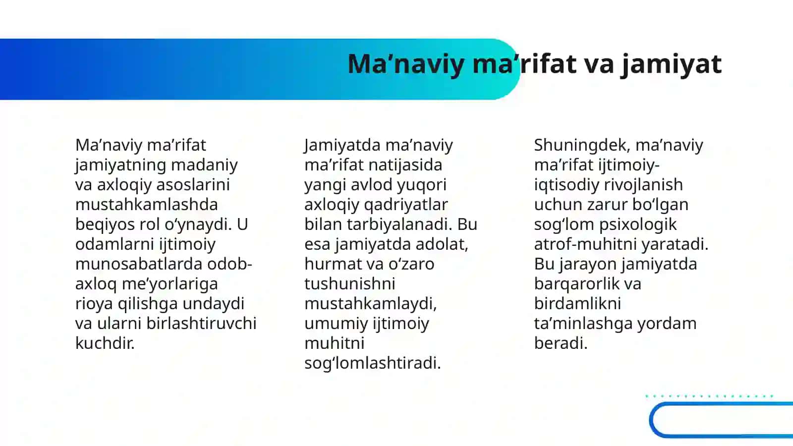 MAʼNAVIY MAʼRIFIY YUKSALISH 4