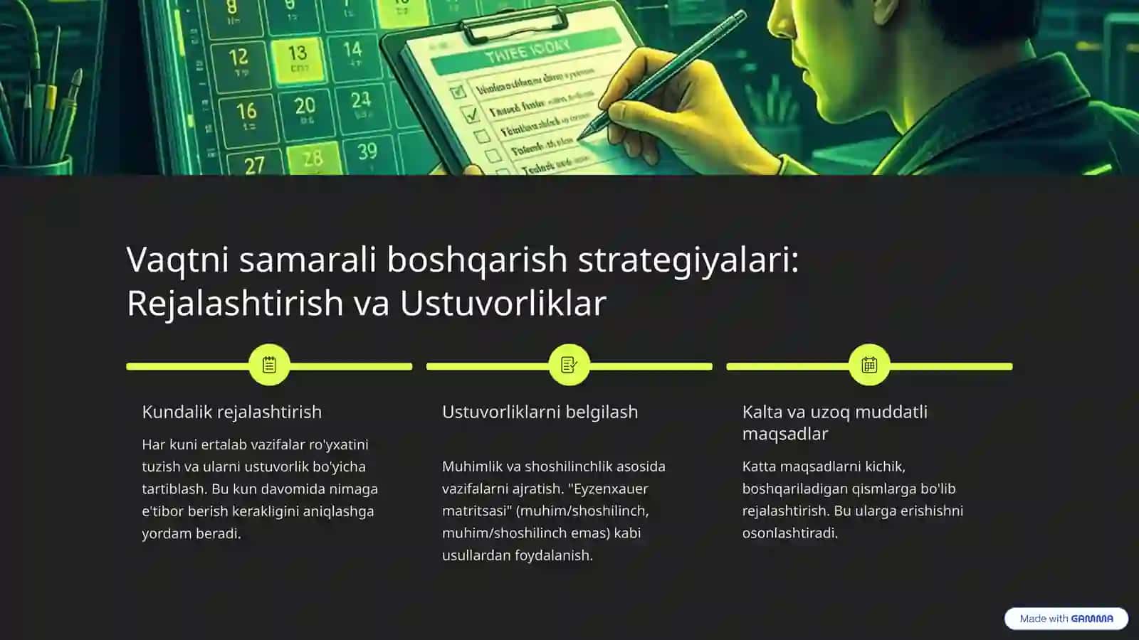 Vaqtni Boshqarish va Stressni Kamaytirish: Samarali Usullar 4