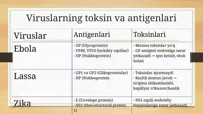 Ebola, Lassa, Zikaviruslarining Kasallik Patogenezi 4